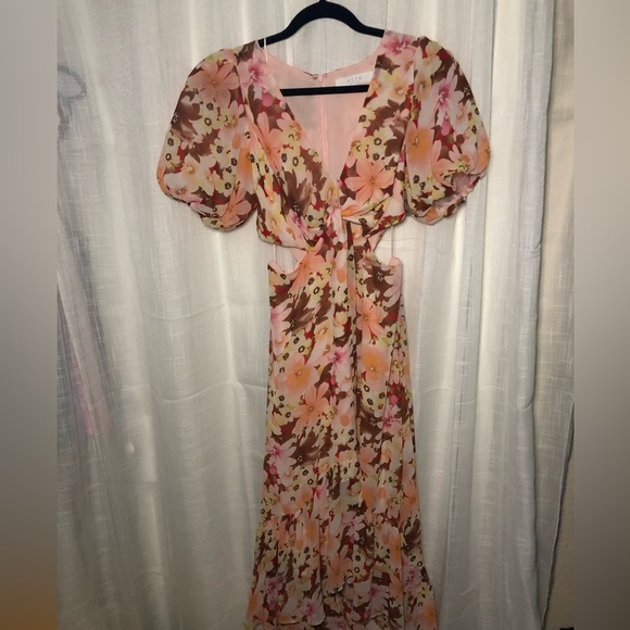 ASTR The Label High Low Dress in Pink and Orange Floral 🍂🍁🧡 Medium Jennell Dress - Picture 11 of 16